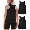 Zaclotre Girls Athletic Tank Tops Kids Sleeveless Racerback Workout Shirts for Dance Running Yoga 5-14 Years(Black(2 Pack))
