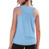 Zaclotre Girls Athletic Tank Tops Kids Sleeveless Racerback Workout Shirts for Dance Running Yoga 5-14 Years(Blue)