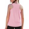 Zaclotre Girls Athletic Tank Tops Kids Sleeveless Racerback Workout Shirts for Dance Running Yoga 5-14 Years(Light Pink)