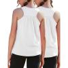 Zaclotre Girls Athletic Tank Tops Kids Sleeveless Racerback Workout Shirts for Dance Running Yoga 5-14 Years(White(2 Pack))