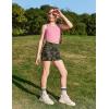 Zaclotre Girls Athletic Shorts Kids High Waisted Gymnastic Dance Biker Shorts Casual Comfy Yoga Shorts 5-14 Years(Camouflage Green)