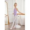 Zaclotre Ballet Leotards for Girls Hollow Back Sleeveless Dance Outfits Gymnastics Leotard Tank Bodysuit(Light Purple)