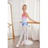 Zaclotre Ballet Leotards for Girls Hollow Back Sleeveless Dance Outfits Gymnastics Leotard Tank Bodysuit(Red&white&blue Star)