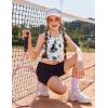 Zaclotre Girls Tank Tops Sleeveless Racerback Crop Tops Double Lined Athletic Shirts for Dance Yoga Workout Kids(Black and White Tie Dye)