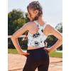 Zaclotre Girls Tank Tops Sleeveless Racerback Crop Tops Double Lined Athletic Shirts for Dance Yoga Workout Kids(Black and White Tie Dye)