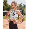 Zaclotre Girls Tank Tops Sleeveless Racerback Crop Tops Double Lined Athletic Shirts for Dance Yoga Workout Kids(Black and White Tie Dye)
