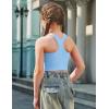 Zaclotre Girls Tank Tops Sleeveless Racerback Crop Tops Double Lined Athletic Shirts for Dance Yoga Workout Kids(Blue)