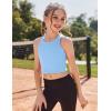 Zaclotre Girls Tank Tops Sleeveless Racerback Crop Tops Double Lined Athletic Shirts for Dance Yoga Workout Kids(Blue)