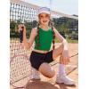 Zaclotre Girls Tank Tops Sleeveless Racerback Crop Tops Double Lined Athletic Shirts for Dance Yoga Workout Kids(Green)
