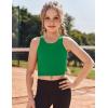 Zaclotre Girls Tank Tops Sleeveless Racerback Crop Tops Double Lined Athletic Shirts for Dance Yoga Workout Kids(Green)