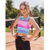 Zaclotre Girls Tank Tops Sleeveless Racerback Crop Tops Double Lined Athletic Shirts for Dance Yoga Workout Kids(Pink and Blue Tie Dye)