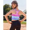 Zaclotre Girls Tank Tops Sleeveless Racerback Crop Tops Double Lined Athletic Shirts for Dance Yoga Workout Kids(Pink and Blue Tie Dye)