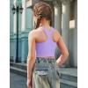 Zaclotre Girls Tank Tops Sleeveless Racerback Crop Tops Double Lined Athletic Shirts for Dance Yoga Workout Kids(Purple)