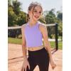 Zaclotre Girls Tank Tops Sleeveless Racerback Crop Tops Double Lined Athletic Shirts for Dance Yoga Workout Kids(Purple)