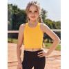 Zaclotre Girls Tank Tops Sleeveless Racerback Crop Tops Double Lined Athletic Shirts for Dance Yoga Workout Kids(Yellow)