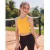 Zaclotre Girls Tank Tops Sleeveless Racerback Crop Tops Double Lined Athletic Shirts for Dance Yoga Workout Kids(Yellow)