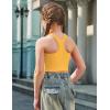 Zaclotre Girls Tank Tops Sleeveless Racerback Crop Tops Double Lined Athletic Shirts for Dance Yoga Workout Kids(Yellow)