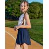 Zaclotre Girls Butterfly Shorts with Pockets 2 in 1 Flowy Running Shorts Kids Athletic Skorts for Tennis Cheer Dance(Navy Blue)