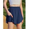 Zaclotre Girls Butterfly Shorts with Pockets 2 in 1 Flowy Running Shorts Kids Athletic Skorts for Tennis Cheer Dance(Navy Blue)