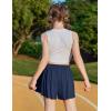 Zaclotre Girls Butterfly Shorts with Pockets 2 in 1 Flowy Running Shorts Kids Athletic Skorts for Tennis Cheer Dance(Navy Blue)