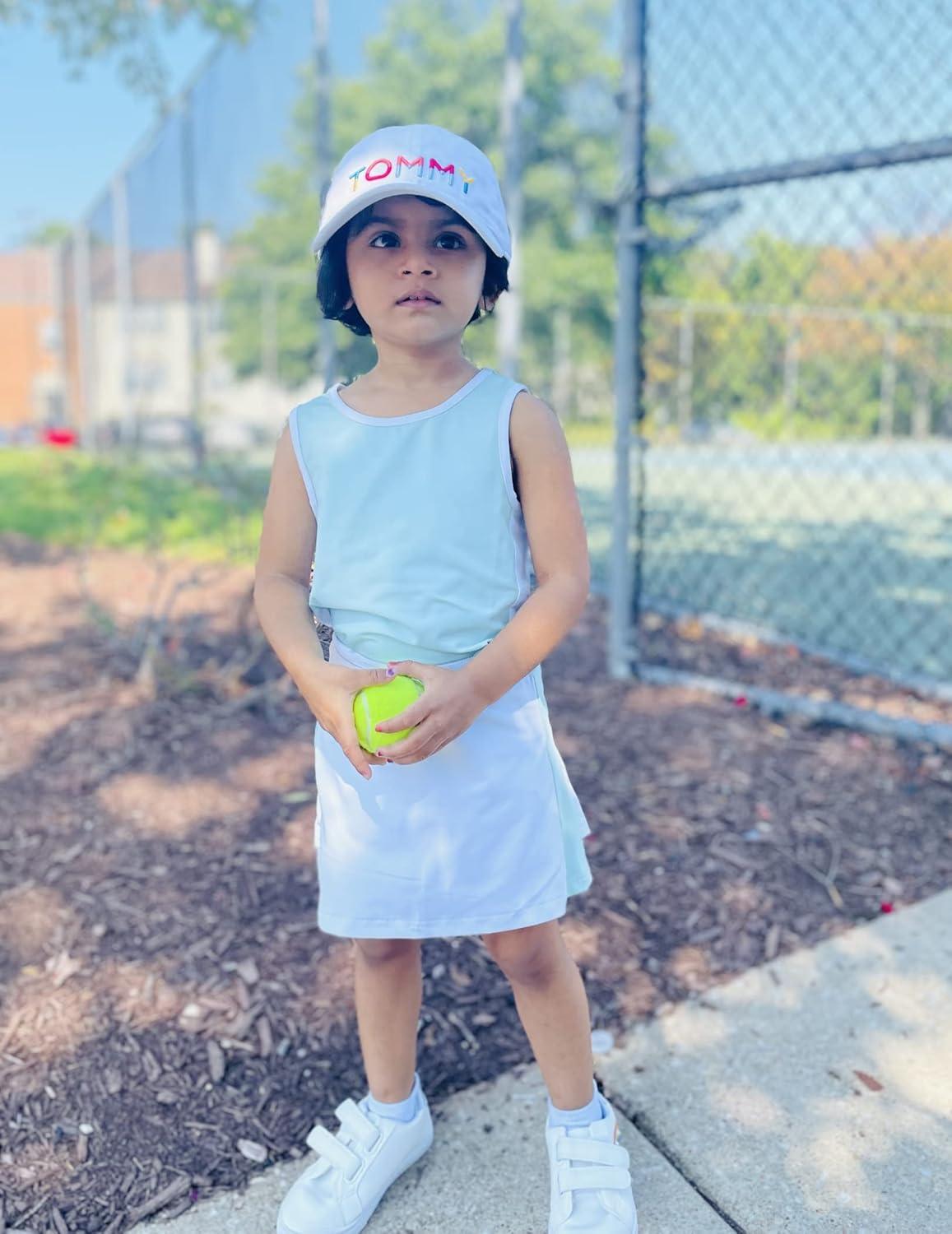 image:imageZaclotre Girls Tennis Dress with Shorts Sleeveless Athletic Tank Top and Skirt Sets 2 Piece Golf Outfit with PocketsAqua Blue
