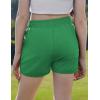 Zaclotre Girls Athletic Shorts with Zipper Pockets High Waisted Running Shorts Soccer Gym Sports Active Short for Kids(Green)