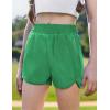 Zaclotre Girls Athletic Shorts with Zipper Pockets High Waisted Running Shorts Soccer Gym Sports Active Short for Kids(Green)