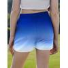Zaclotre Girls Athletic Shorts with Zipper Pockets High Waisted Running Shorts Soccer Gym Sports Active Short for Kids(White Blue Gradient)