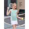 Zaclotre Girls Tennis Dress with Shorts Sleeveless Athletic Tank Top and Skirt Sets 2 Piece Golf Outfit with Pockets(Aqua Blue)