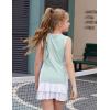 Zaclotre Girls Tennis Dress with Shorts Sleeveless Athletic Tank Top and Skirt Sets 2 Piece Golf Outfit with Pockets(Aqua Blue)