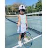 Zaclotre Girls Tennis Dress with Shorts Sleeveless Athletic Tank Top and Skirt Sets 2 Piece Golf Outfit with Pockets(Aqua Blue)