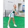 Zaclotre Girls Tennis Dress with Shorts Sleeveless Athletic Tank Top and Skirt Sets 2 Piece Golf Outfit with Pockets(Dark Green)