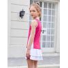 Zaclotre Girls Tennis Dress with Shorts Sleeveless Athletic Tank Top and Skirt Sets 2 Piece Golf Outfit with Pockets(Hot Pink)