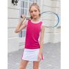 Zaclotre Girls Tennis Dress with Shorts Sleeveless Athletic Tank Top and Skirt Sets 2 Piece Golf Outfit with Pockets(Hot Pink)