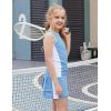 Zaclotre Girls Tennis Dress with Shorts Sleeveless Athletic Tank Top and Skirt Sets 2 Piece Golf Outfit with Pockets(Light Blue)