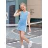 Zaclotre Girls Tennis Dress with Shorts Sleeveless Athletic Tank Top and Skirt Sets 2 Piece Golf Outfit with Pockets(Light Blue)