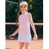 Zaclotre Girls Tennis Dress with Shorts Sleeveless Athletic Tank Top and Skirt Sets 2 Piece Golf Outfit with Pockets(Light Pink)