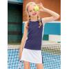 Zaclotre Girls Tennis Dress with Shorts Sleeveless Athletic Tank Top and Skirt Sets 2 Piece Golf Outfit with Pockets(Navy Blue)