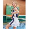 Zaclotre Girls Tennis Dress with Shorts Sleeveless Athletic Tank Top and Skirt Sets 2 Piece Golf Outfit with Pockets(Navy Blue)