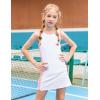 Zaclotre Girls Tennis Dress with Shorts Sleeveless Athletic Tank Top and Skirt Sets 2 Piece Golf Outfit with Pockets(White-pink)