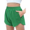 Zaclotre Girls Athletic Shorts with Zipper Pockets High Waisted Running Shorts Soccer Gym Sports Active Short for Kids(Green)