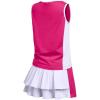 Zaclotre Girls Tennis Dress with Shorts Sleeveless Athletic Tank Top and Skirt Sets 2 Piece Golf Outfit with Pockets(Hot Pink)