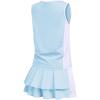 Zaclotre Girls Tennis Dress with Shorts Sleeveless Athletic Tank Top and Skirt Sets 2 Piece Golf Outfit with Pockets(Light Blue)