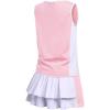 Zaclotre Girls Tennis Dress with Shorts Sleeveless Athletic Tank Top and Skirt Sets 2 Piece Golf Outfit with Pockets(Light Pink)