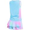 Zaclotre Girls Tennis Dress with Shorts Sleeveless Athletic Tank Top and Skirt Sets 2 Piece Golf Outfit with Pockets(Tie Dye 2)
