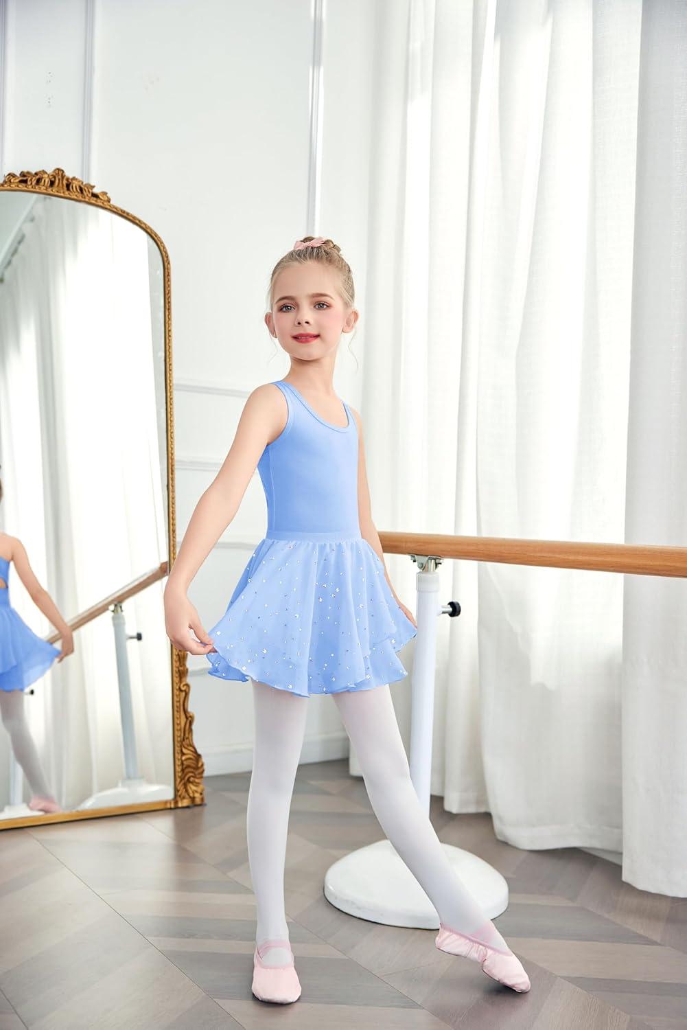 image:imageZaclotre Girls Ballet Leotards Toddler Hollow Back Dance Dress Outfit with Removable Shiny Skirt ComboBlue