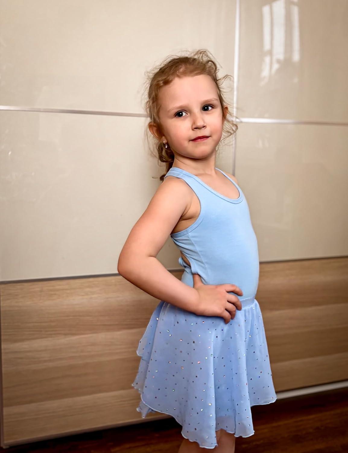 image:imageZaclotre Girls Ballet Leotards Toddler Hollow Back Dance Dress Outfit with Removable Shiny Skirt ComboBlue