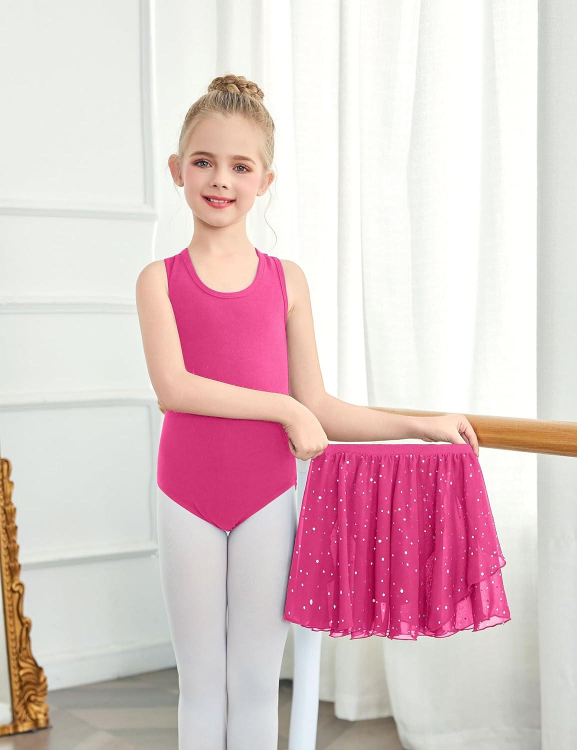 image:imageZaclotre Girls Ballet Leotards Toddler Hollow Back Dance Dress Outfit with Removable Shiny Skirt ComboRose Red
