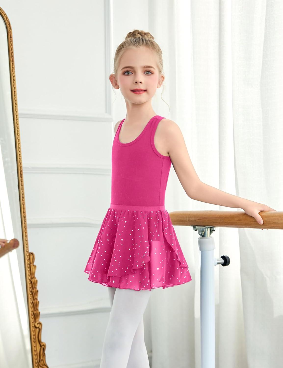image:imageZaclotre Girls Ballet Leotards Toddler Hollow Back Dance Dress Outfit with Removable Shiny Skirt ComboRose Red