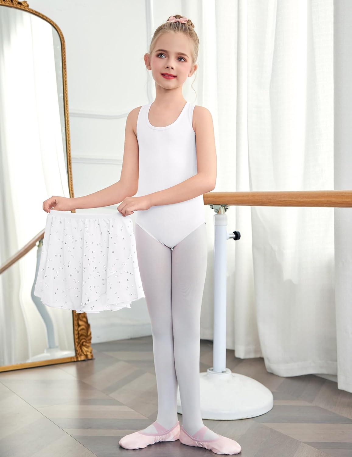 image:imageZaclotre Girls Ballet Leotards Toddler Hollow Back Dance Dress Outfit with Removable Shiny Skirt ComboWhite